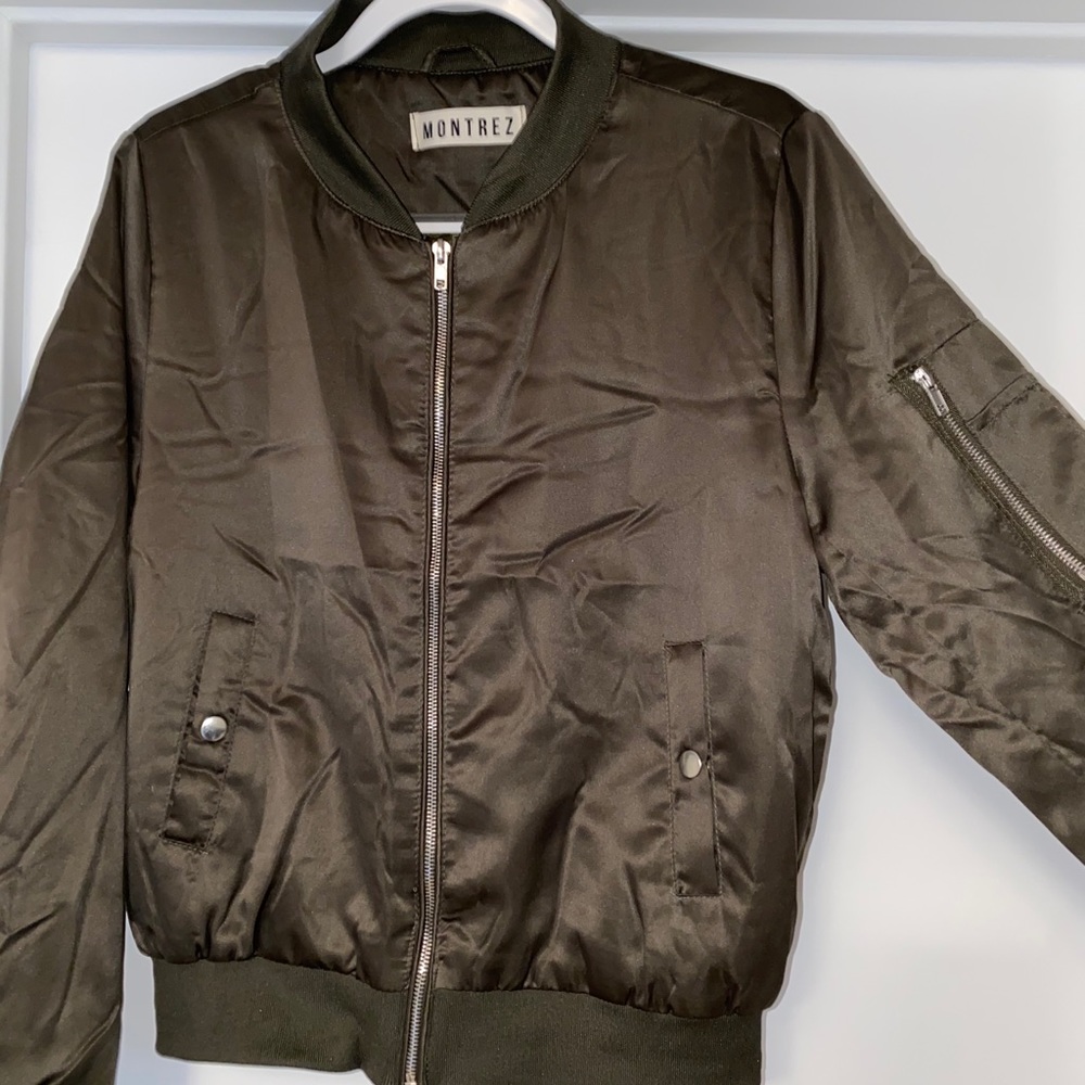 Olive green bomber jacket